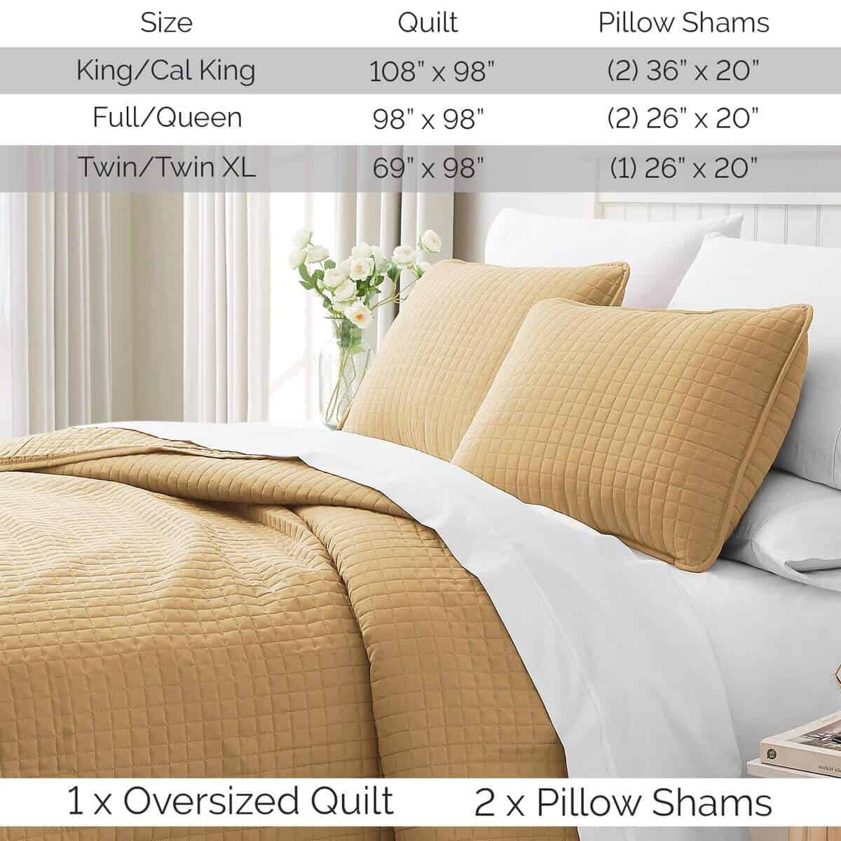 Juego de Colcha para Cama Twin Southshore -Dorado - Imagen 8