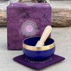 Tibetan Chakra Singing Bowls With Mallet and Cushion (Crown