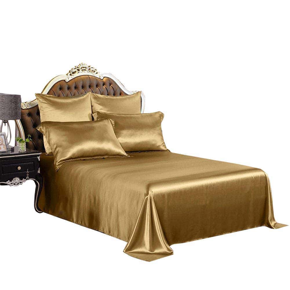 Sábana Plana de Seda Pura THXSILK, 100% Sábana de Cama de