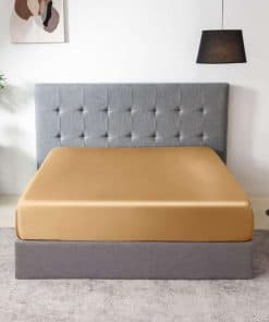 Sábana Ajustable de Seda Natural THXSILK, -Oro Metálico