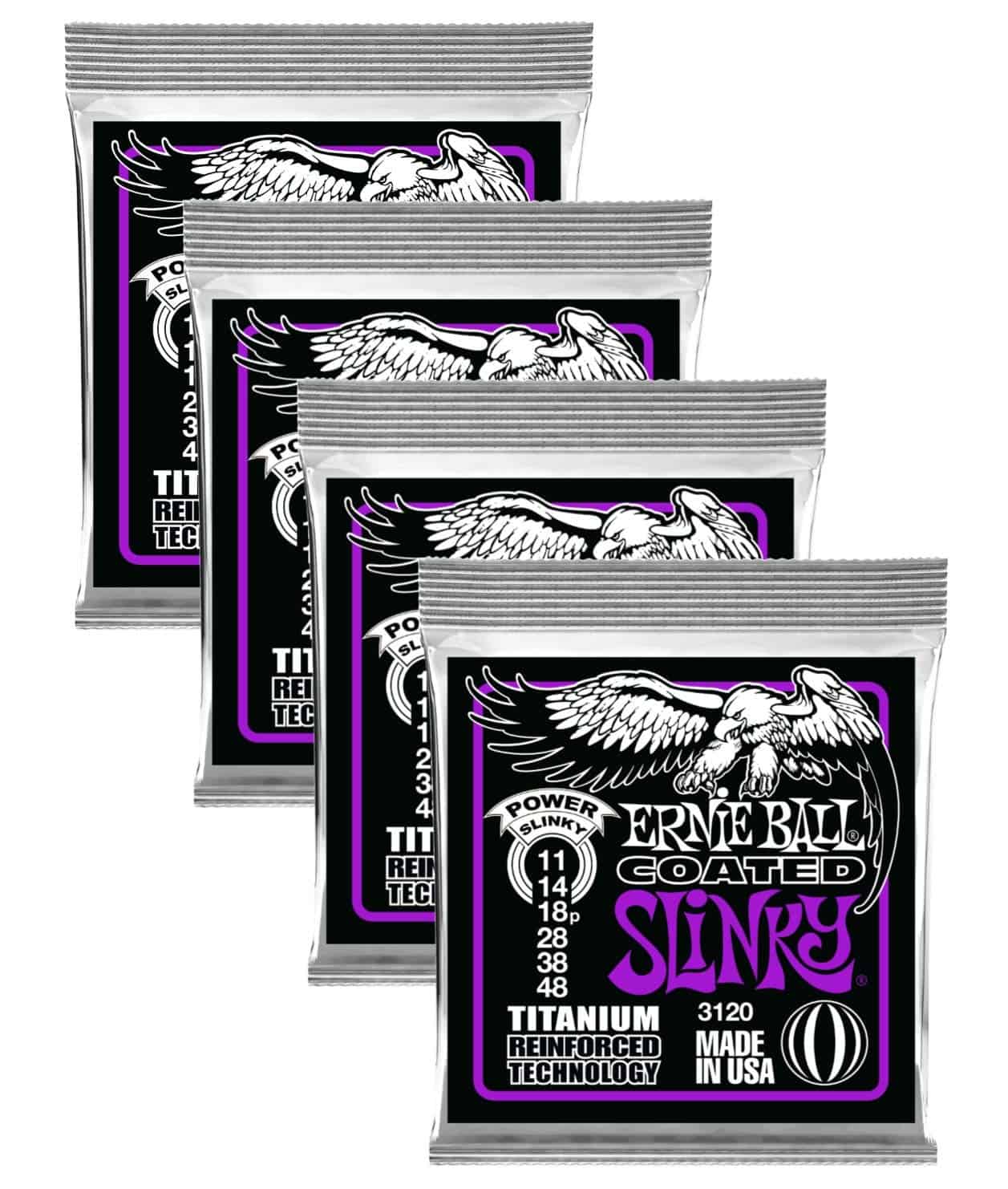 Ernie Ball 3120 Coated Titanium Power Slinky Cuerdas de