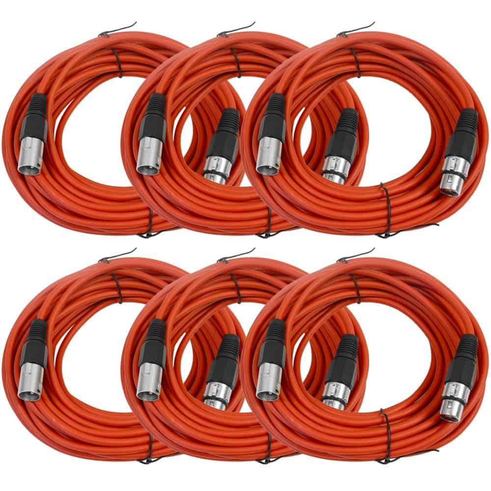 Paquete de 6 cables de micrófono XLR macho a XLR hembra de