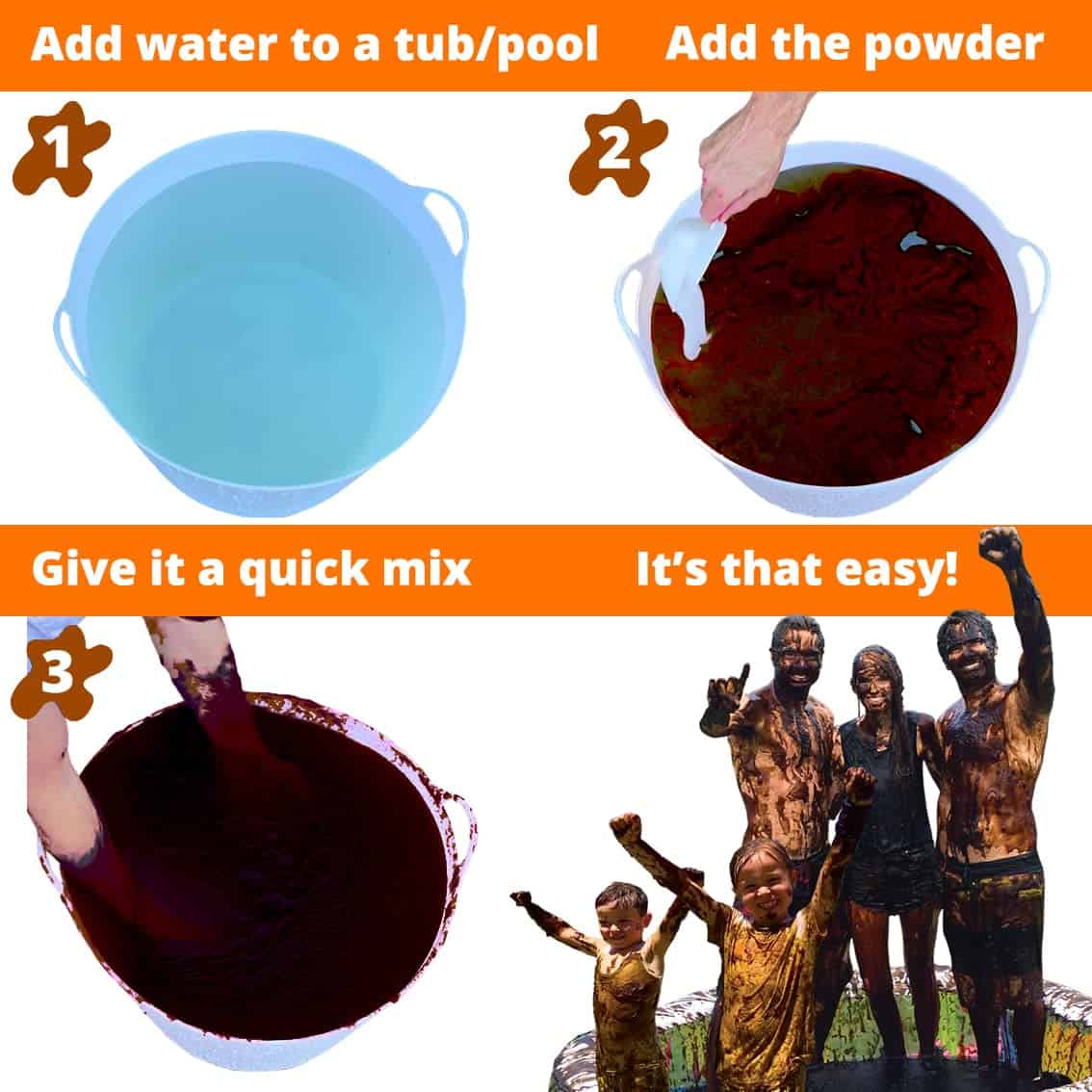 INSTANT MUD para luchas de lodo, payasos de lodo, globos y - Imagen 4