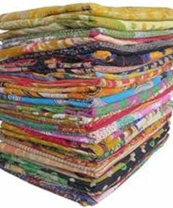 Lote de 5 Piezas de Mantas Tribales Kantha Vintage de