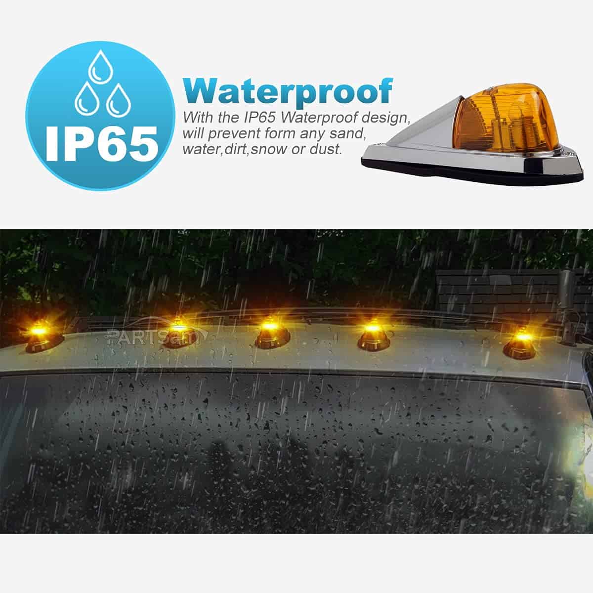 Partsam 5X Kit de Luces Superiores de Techo de Marcador de - Imagen 7