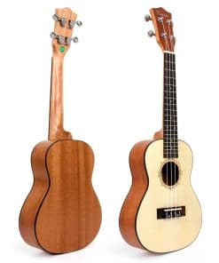 Ukulele de Concierto, Tapa de Abeto Macizo 24" Ukelele para