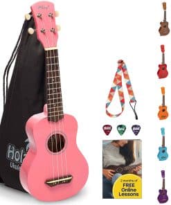 ¡Hola! Music HM-21PK - Ukelele Soprano con Bolsa de Tela,