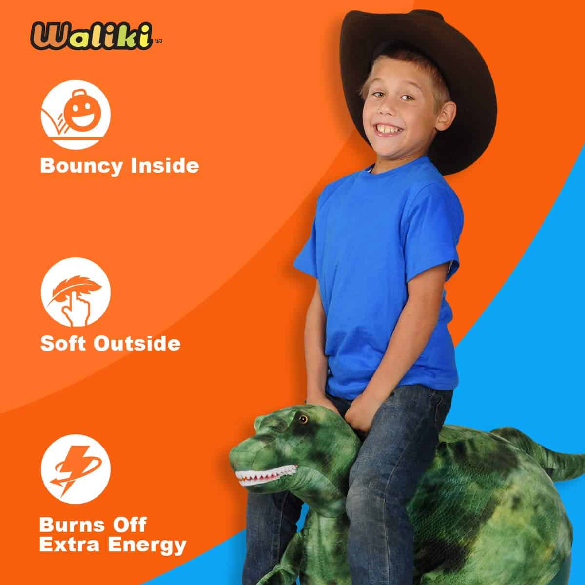 WALIKI PBl-Dino T-REX Hopper Ball | Green Hippity Hop | - Imagen 3