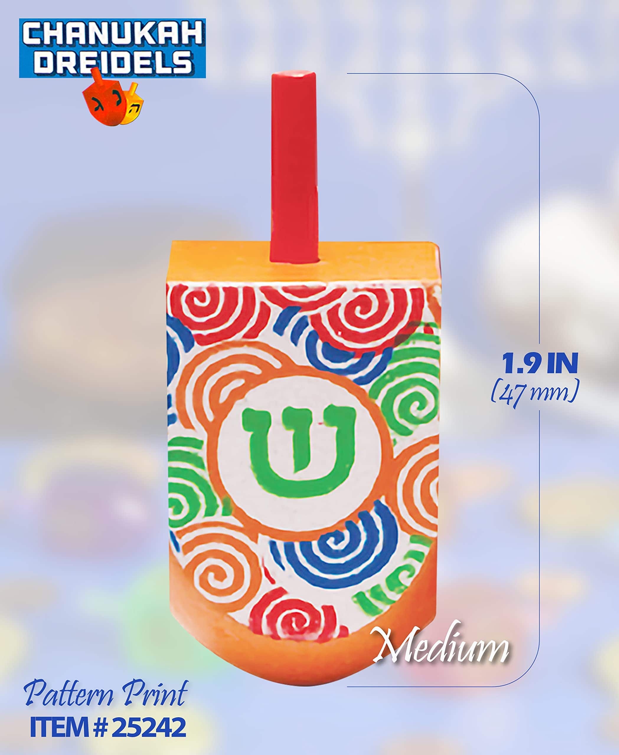 100 Dreidels Medianos - Dreidels de Madera Pintados a Mano - Imagen 3