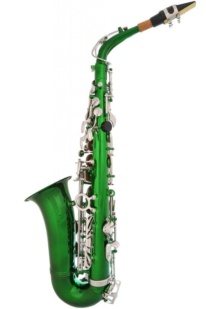 Saxofón Alto Lazarro 370-GR - Verde/Plata - 11 Cañas, Libro - Imagen 4