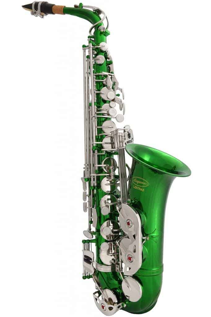 Saxofón Alto Lazarro 370-GR - Verde/Plata - 11 Cañas, Libro - Imagen 5