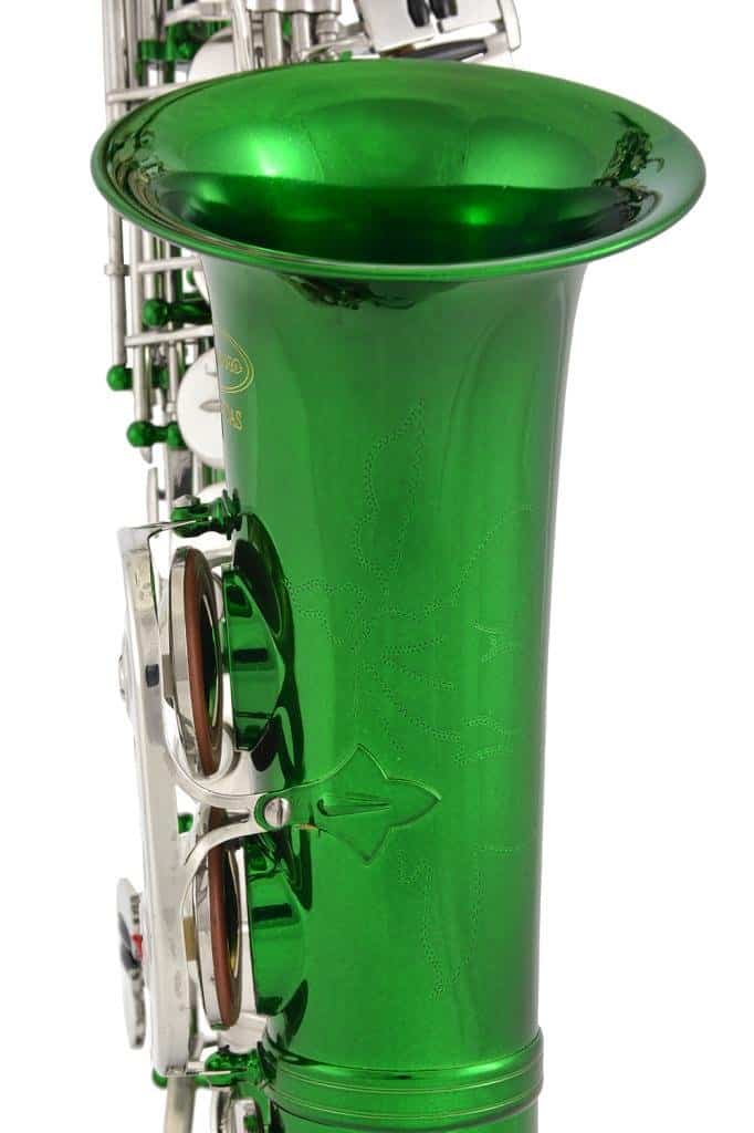 Saxofón Alto Lazarro 370-GR - Verde/Plata - 11 Cañas, Libro - Imagen 7