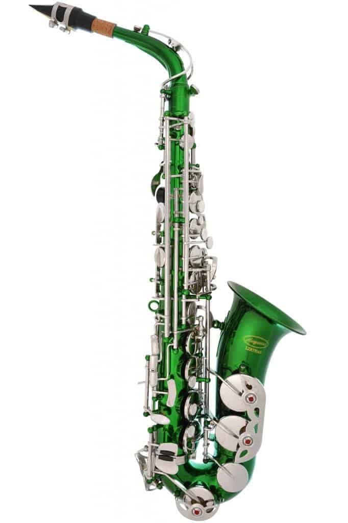 Saxofón Alto Lazarro 370-GR - Verde/Plata - 11 Cañas, Libro - Imagen 3