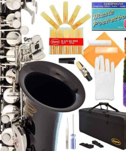 Saxofón Alto en Mi Bemol Eb E Plana 370-BK - Negro/Plateado