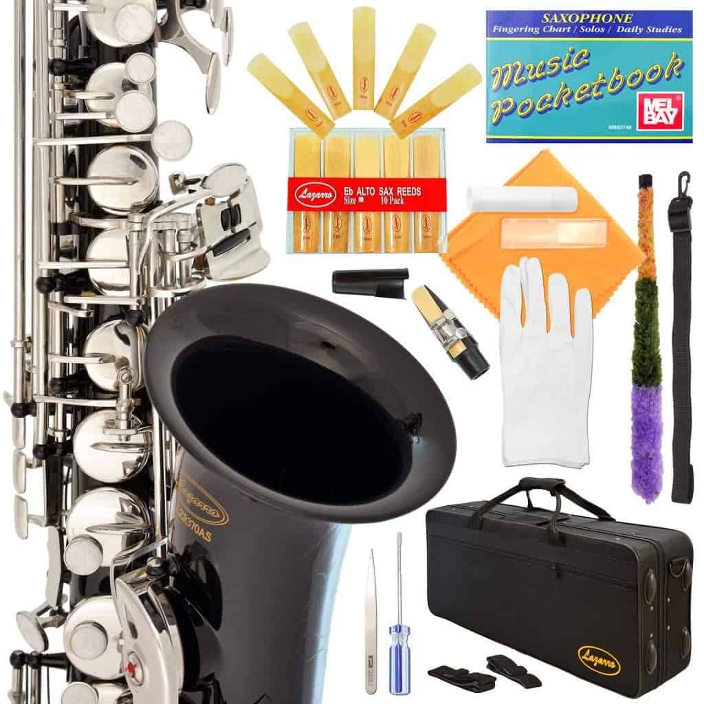 Saxofón Alto en Mi Bemol Eb E Plana 370-BK - Negro/Plateado