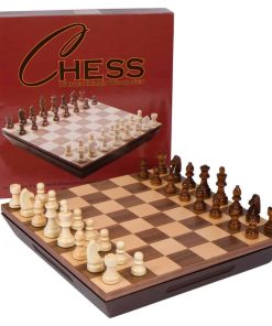 Tablero de ajedrez de madera incrustada Aria con piezas de