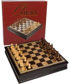 Tablero de ajedrez Adrienne de madera de nogal incrustado