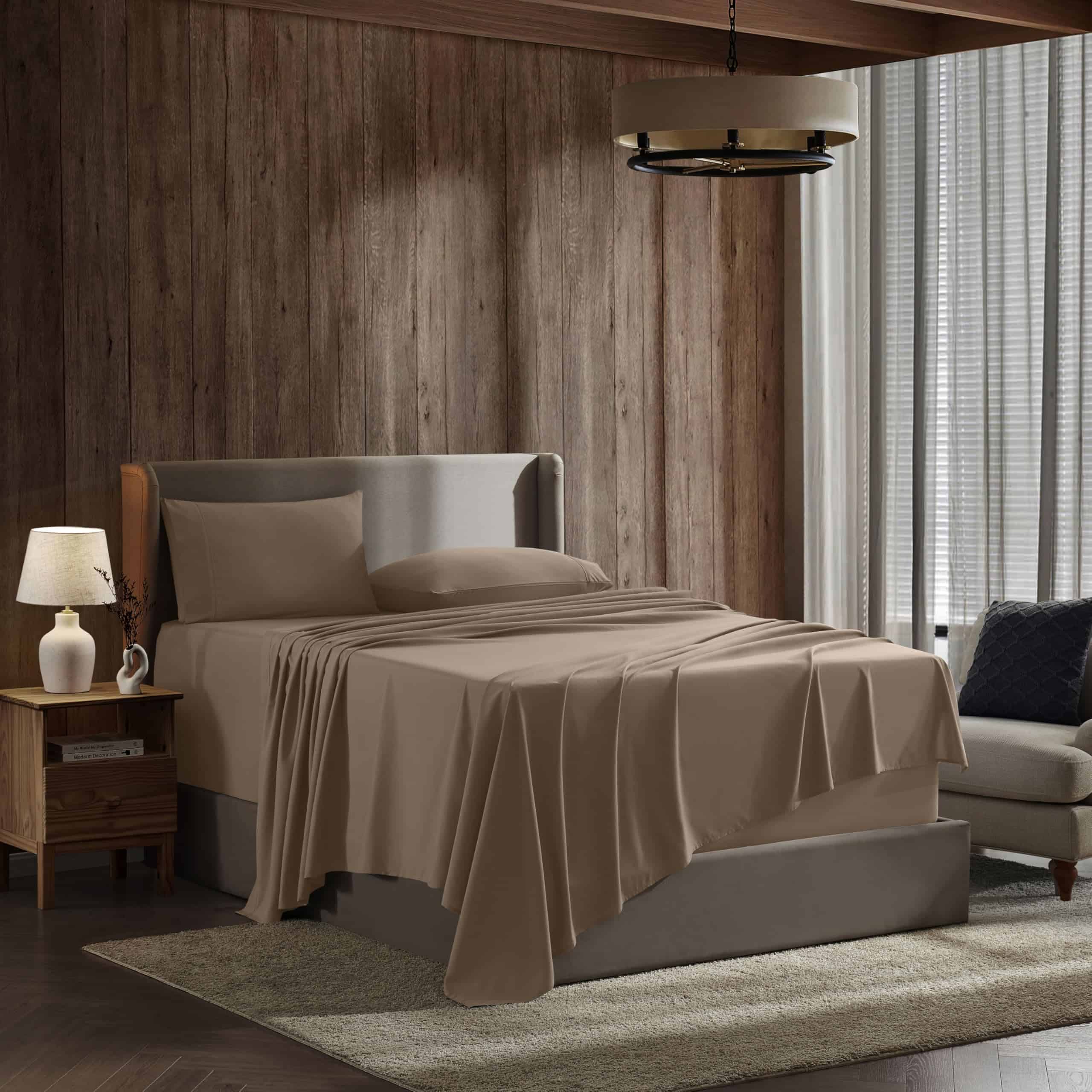 Juego de sábanas de microfibra Nestl, tamaño Full XL de 4