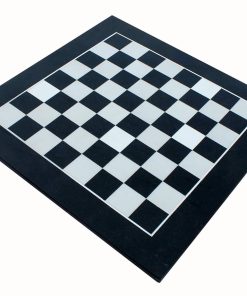 Tablero de ajedrez de piedra natural negra y mármol blanco