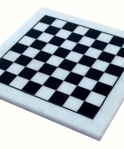 Tablero de ajedrez coleccionable de piedra natural blanca y