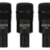 Paquete de 3 micrófonos dinámicos Audix D2 Trio para