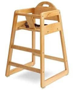 Silla alta de madera sólida apilable de grado comercial LA