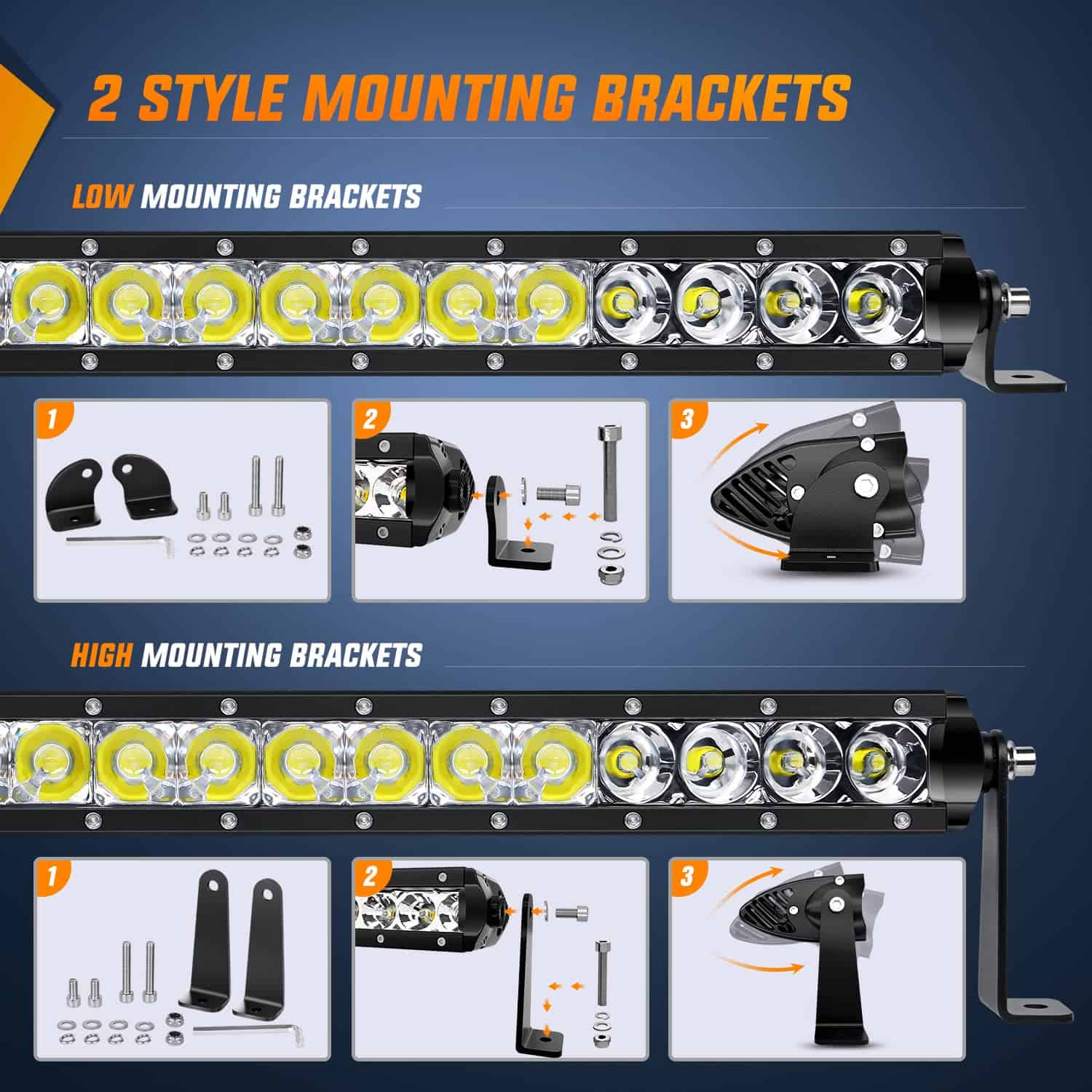 Nilight - 40004C-A Barra de luces LED 21 pulgadas 100W Spot - Imagen 4