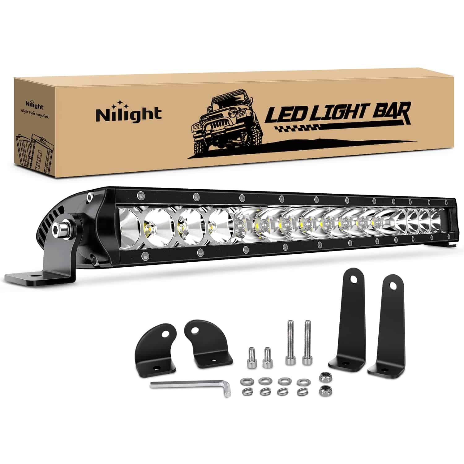 Nilight - 40004C-A Barra de luces LED 21 pulgadas 100W Spot
