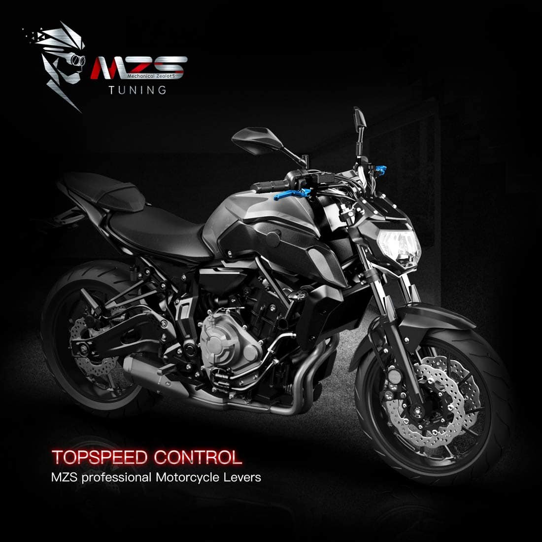 Manetas de Freno y Embrague de Motocicleta MZS Azules, - Imagen 8