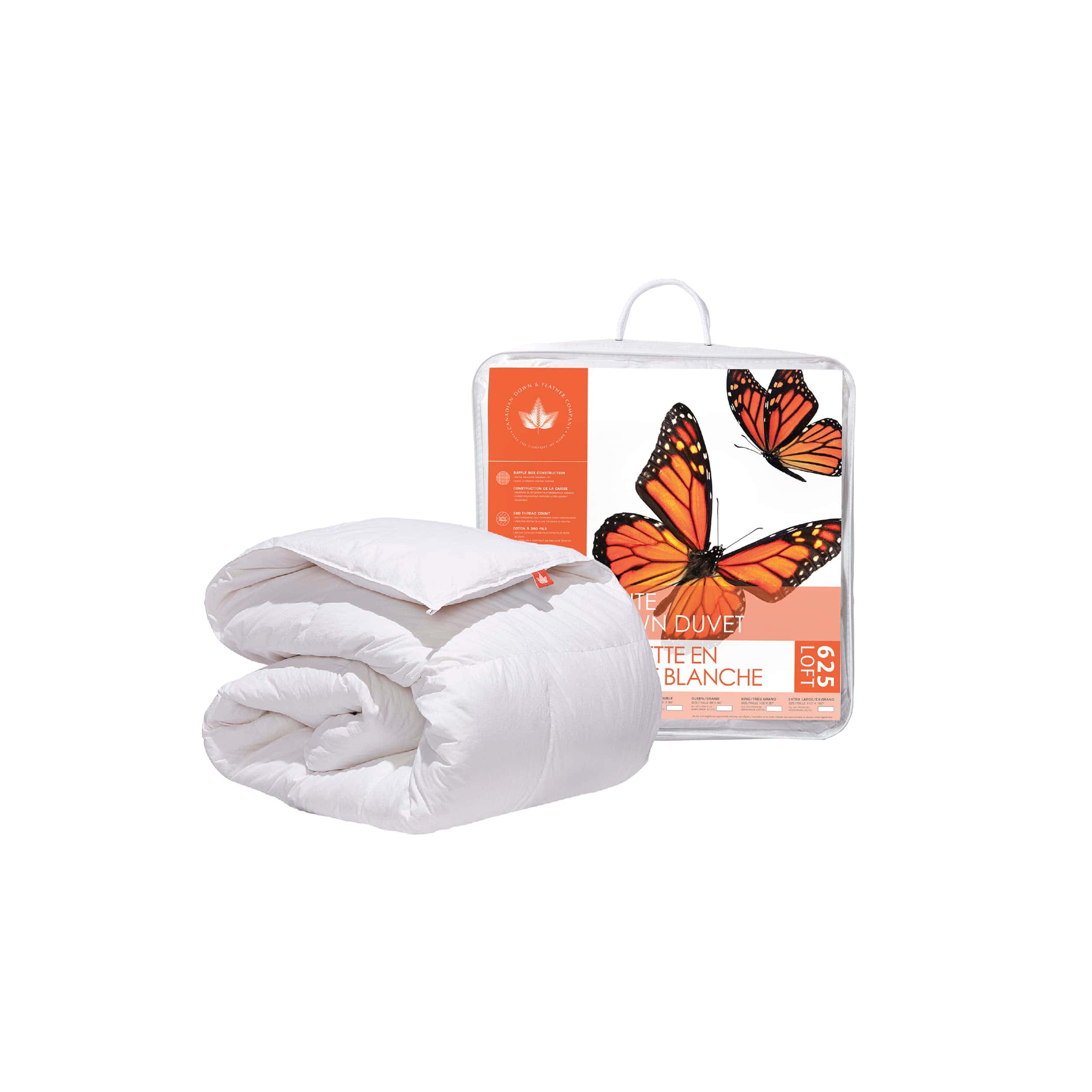 Edredón de plumas y plumón blanco de peso regular 625 Loft - Imagen 4