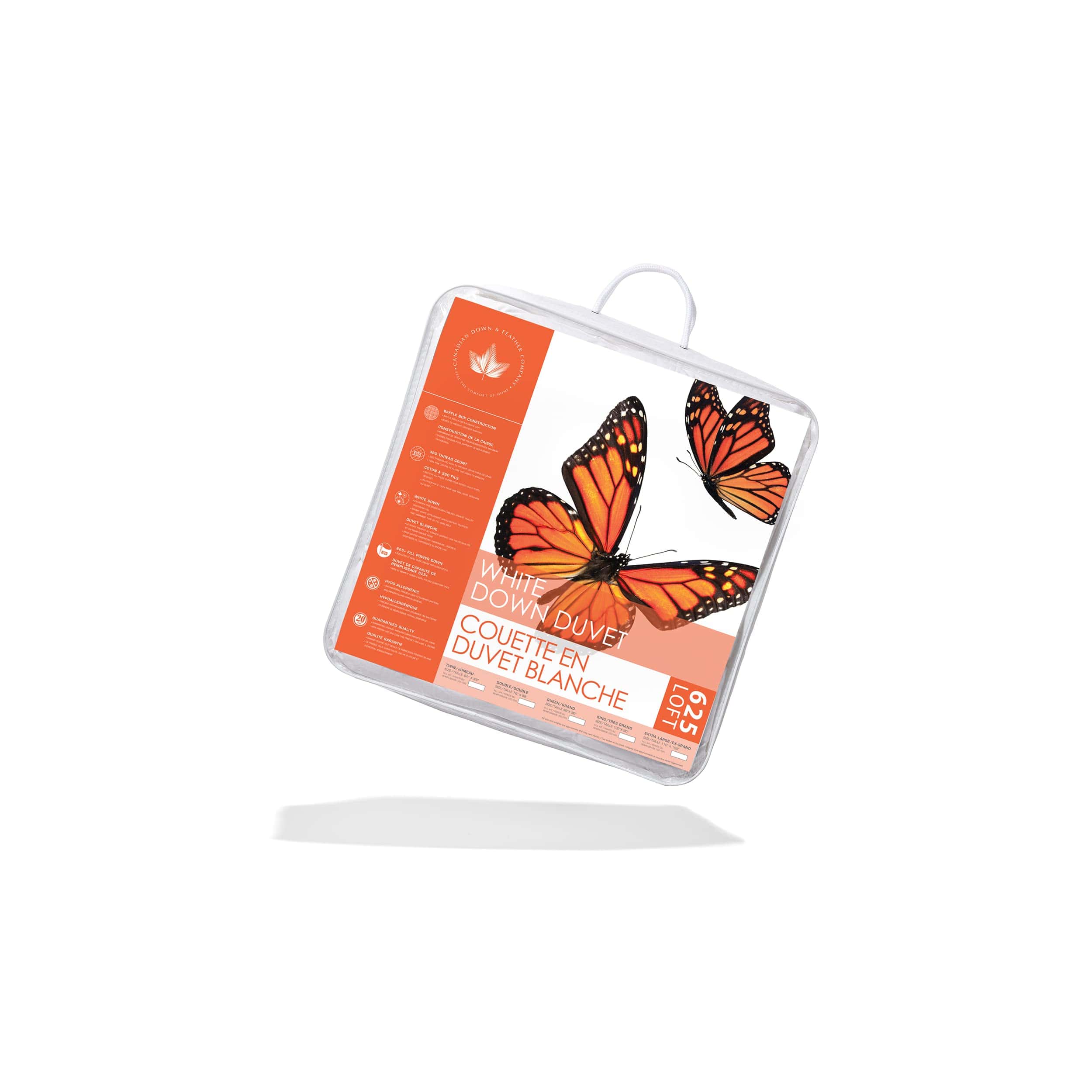 Edredón de plumas y plumón blanco de peso regular 625 Loft - Imagen 3