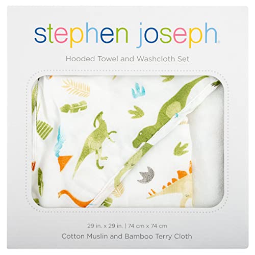 Toalla con capucha de muselina Stephen Joseph para bebé con - Imagen 7