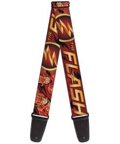 Correa de guitarra DC Comics, Logo de Flash Poses Negro