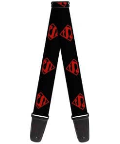 Correa de guitarra Buckle-Down - Escudo Superboy Negro/Rojo