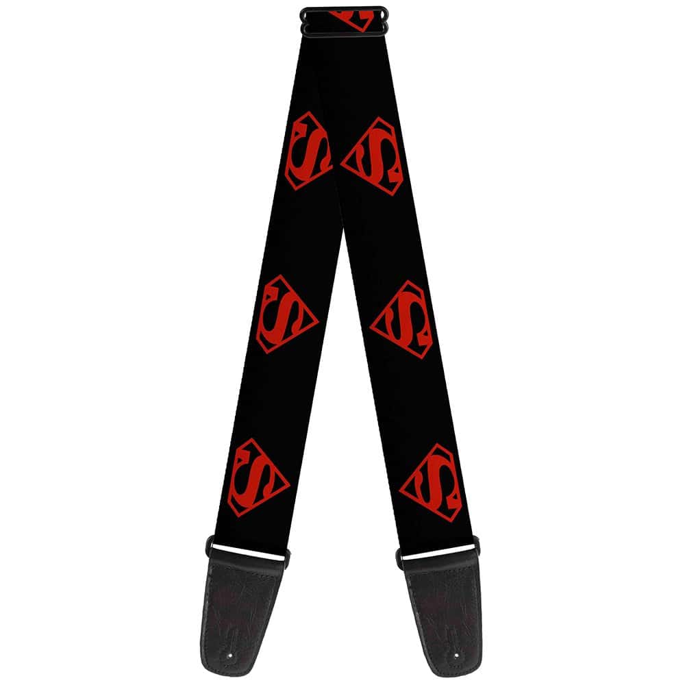 Correa de guitarra Buckle-Down - Escudo Superboy Negro/Rojo