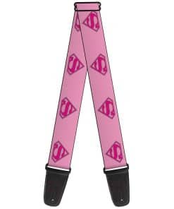 Correa para guitarra Buckle-Down Superman Escudo Rosa 2