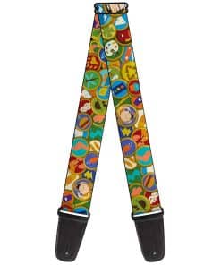 Correa para guitarra Buckle-Down - Insignias apiladas de