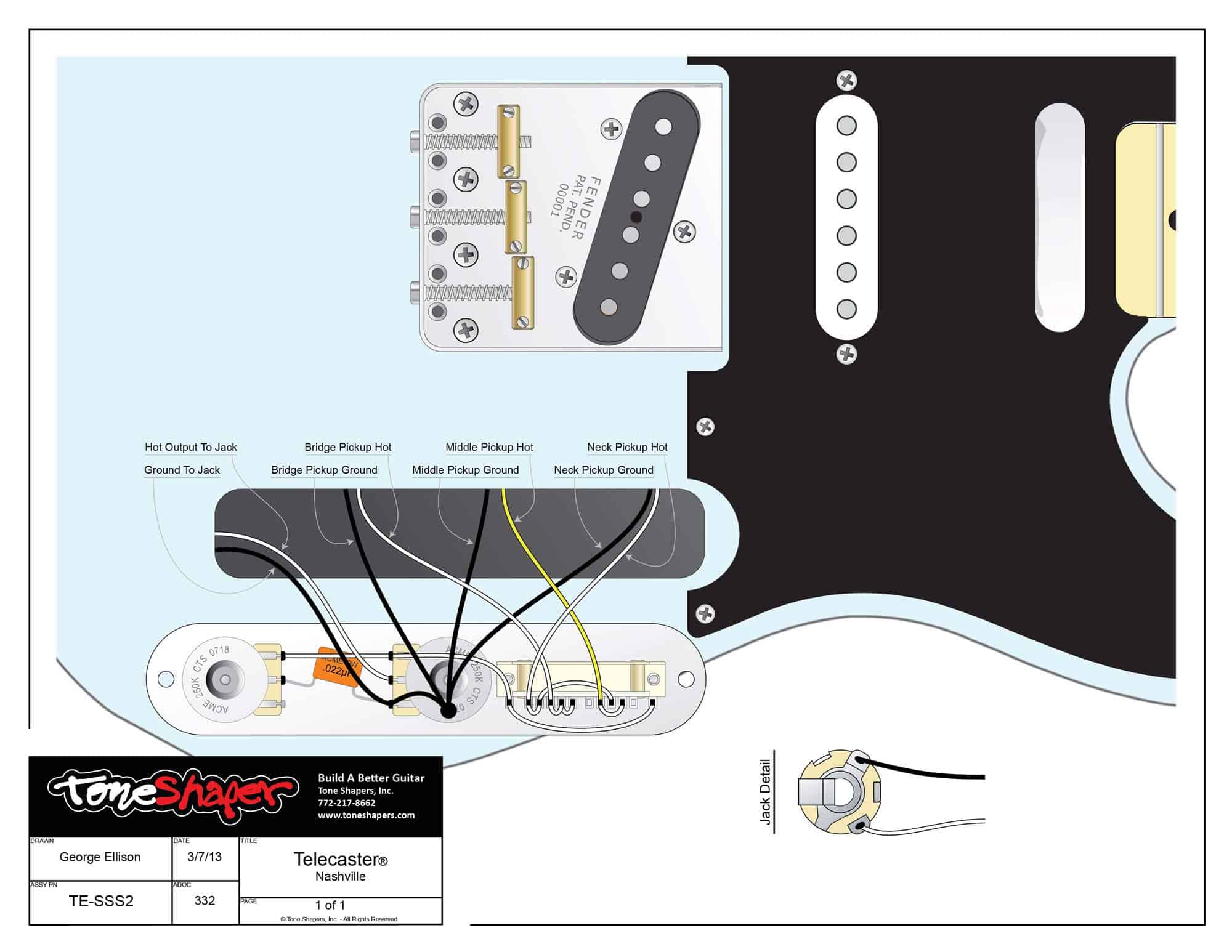 Kit de Cableado para Guitarra ToneShaper, -ashville) - Imagen 4