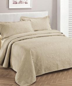 Colcha de cama de lujo Fancy Collection -Beige