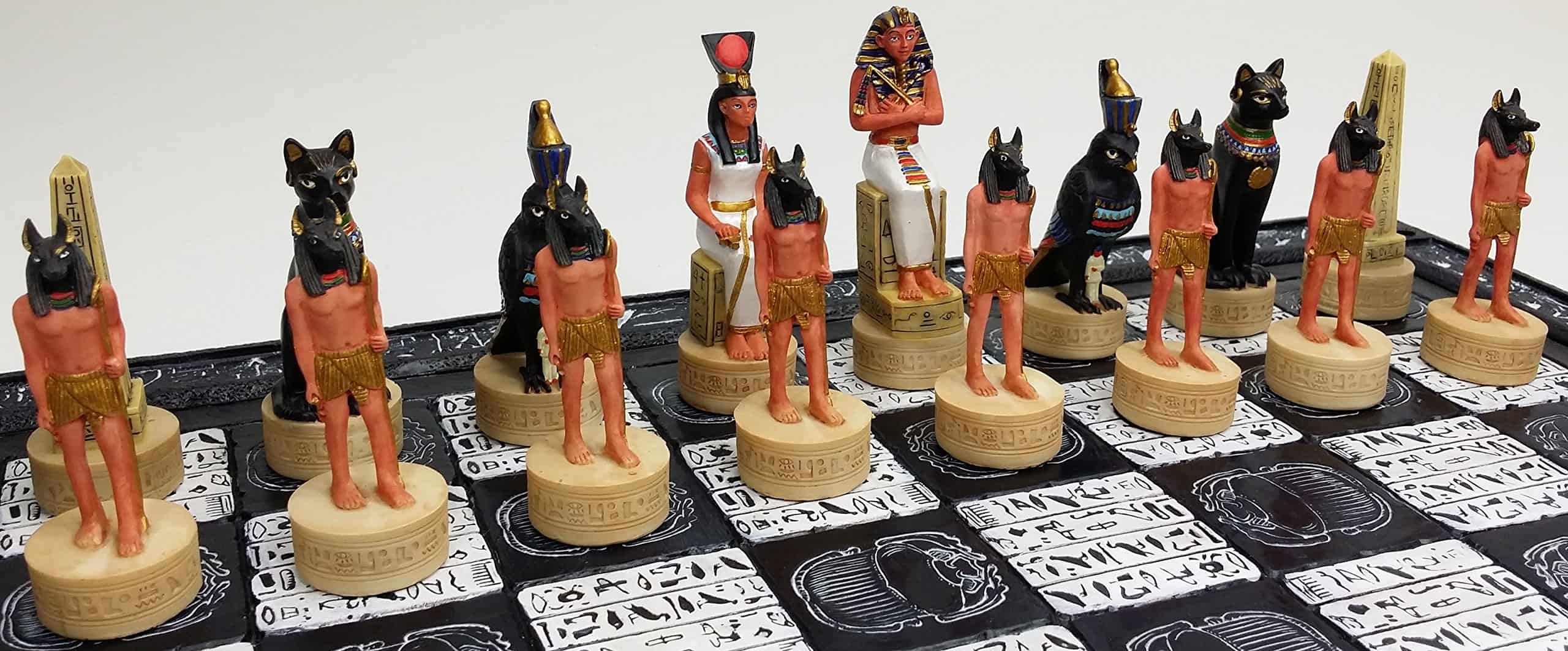 Conjunto de Piezas de Ajedrez HPL Egyptian Anubis Buff and - Imagen 7