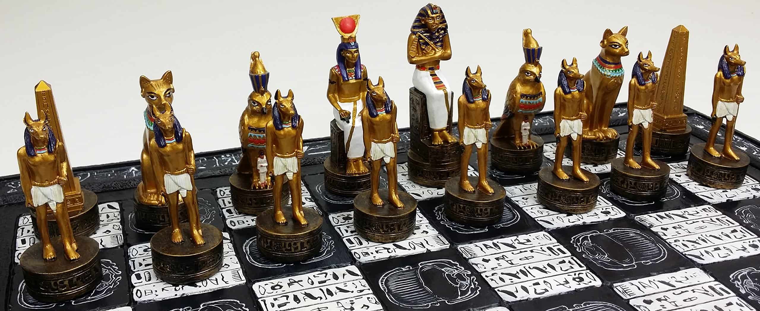 Conjunto de Piezas de Ajedrez HPL Egyptian Anubis Buff and - Imagen 6