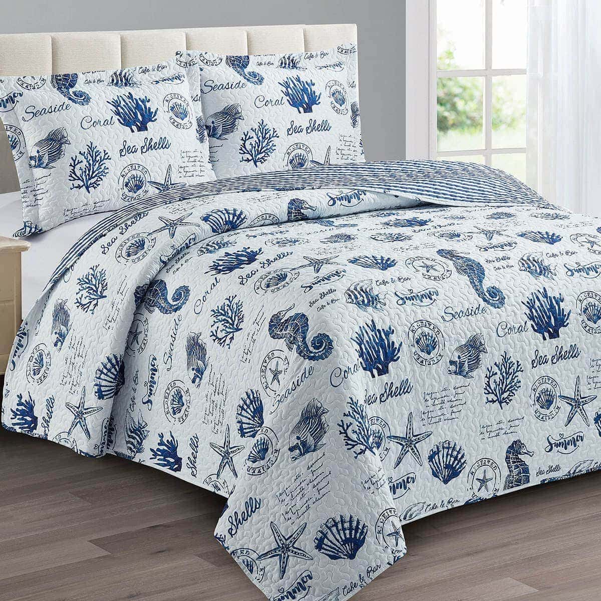 Set de Colcha con Estampado de Conchas Marinas de Royal - Imagen 3
