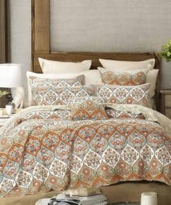 Juego de Colcha Bohemia DaDa Bedding - Coral Floral Paisley