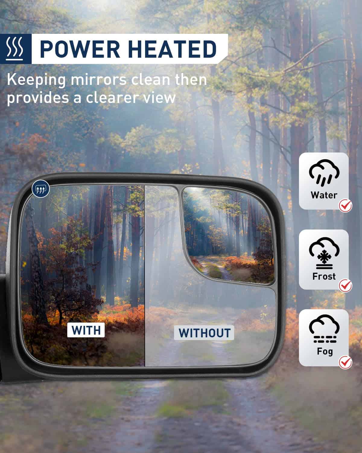 Espejos de Remolque ECCPP aptos para 02-08 para Dodge Ram - Imagen 5