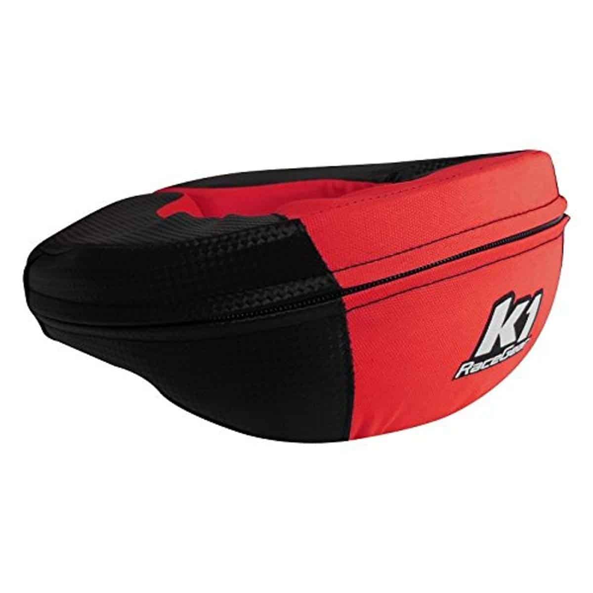 K1 Race Gear Protector de Cuello Brace (Carbono/Rojo,