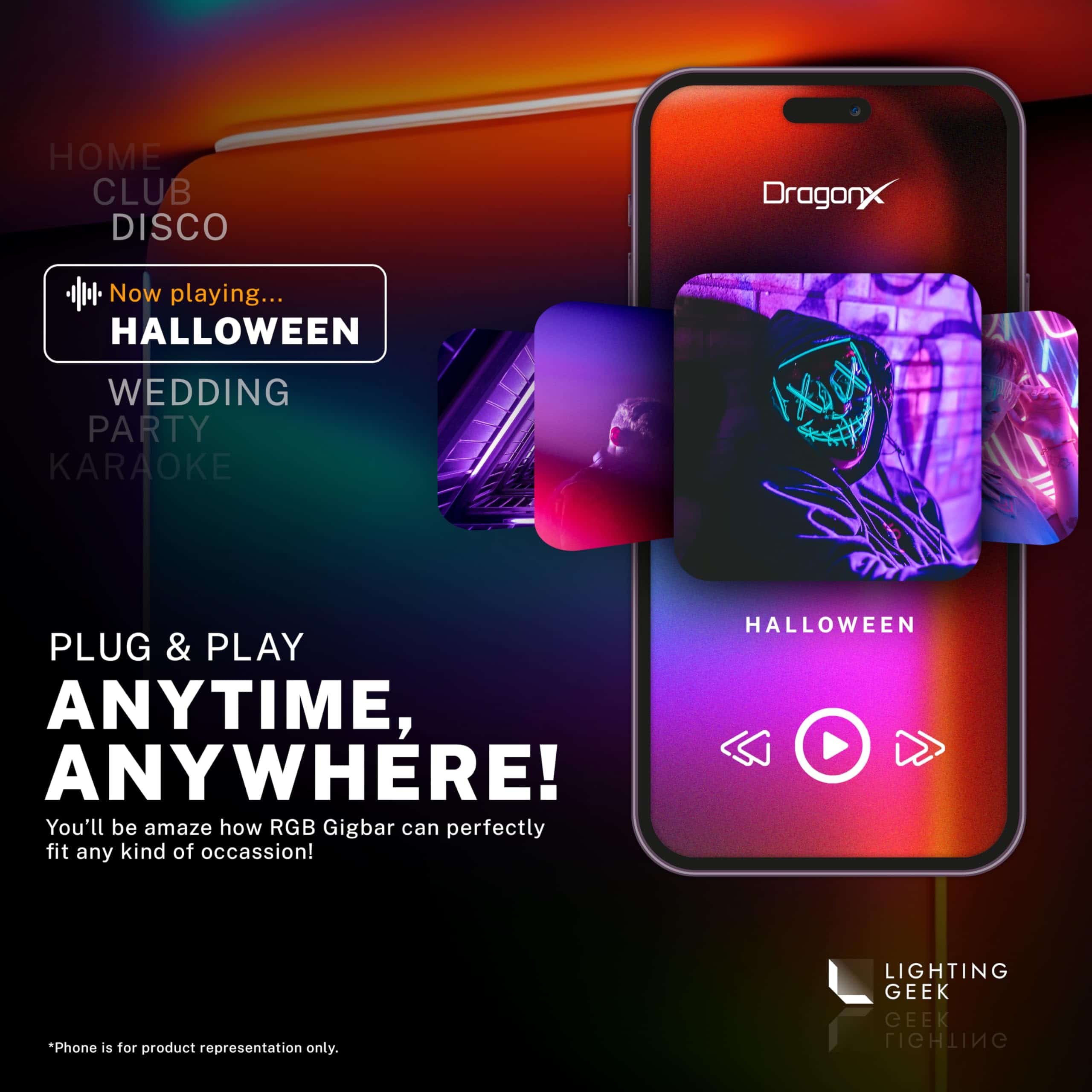 Soporte de Luces DragonX DJ, Luz Eléctrica con 4 Barras - Imagen 4