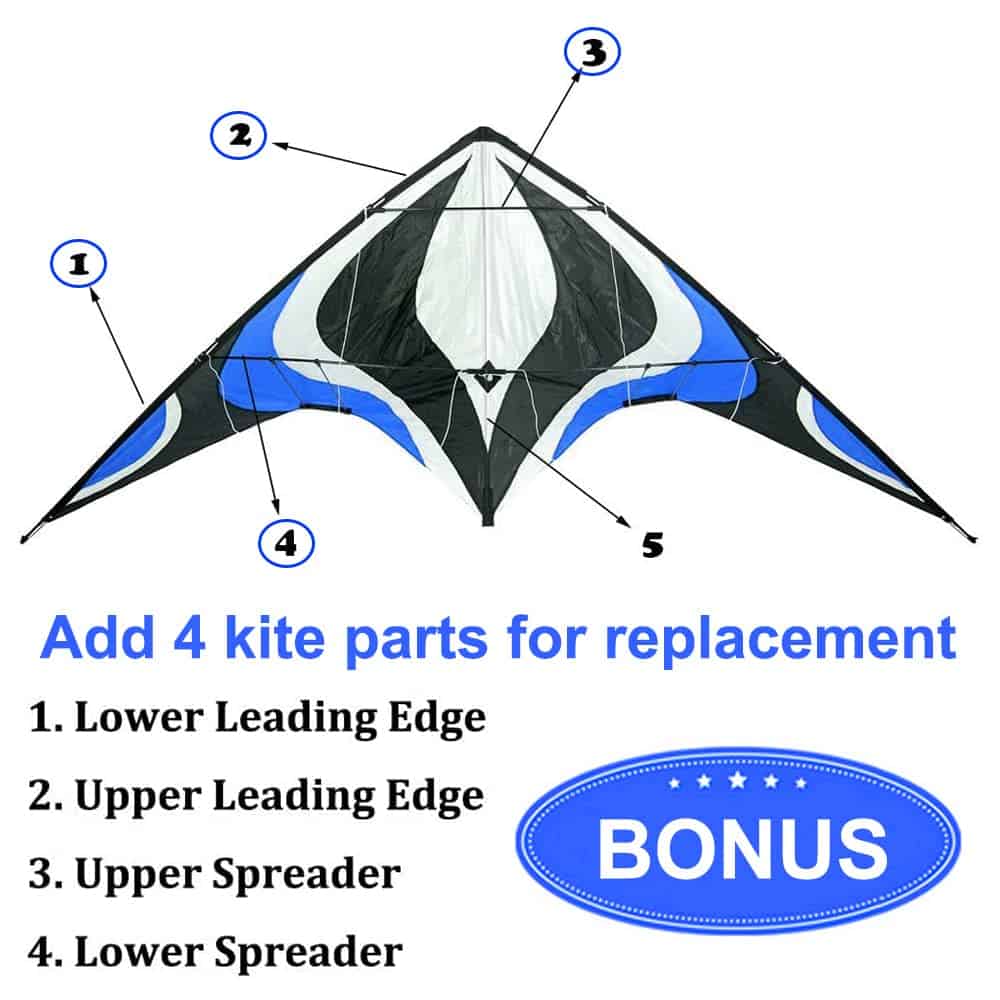 Cometa acrobática dual Delta de deportes azul Babyeden, 84 - Imagen 5