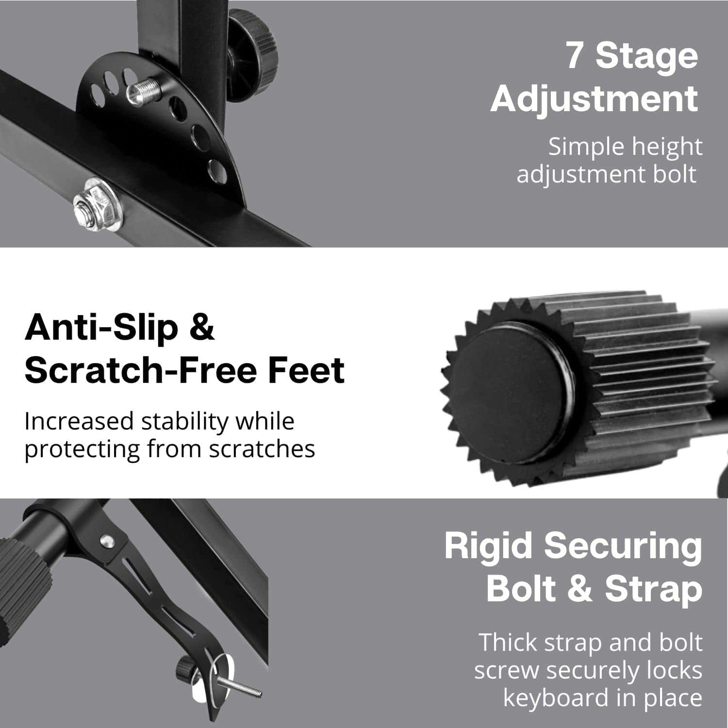Soporte de Teclado Clásico Flexzion para Músicos Piano - Imagen 3