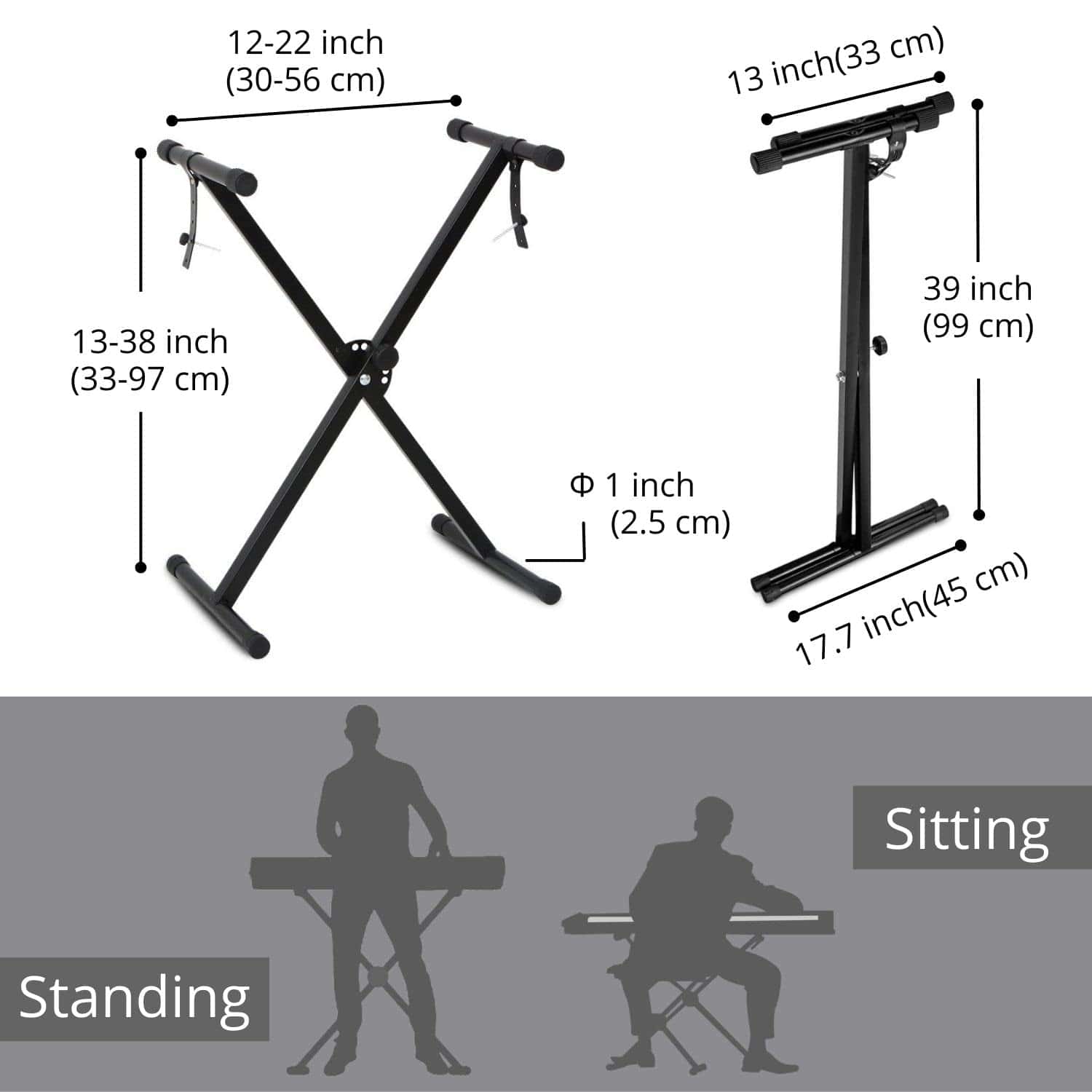 Soporte de Teclado Clásico Flexzion para Músicos Piano - Imagen 4