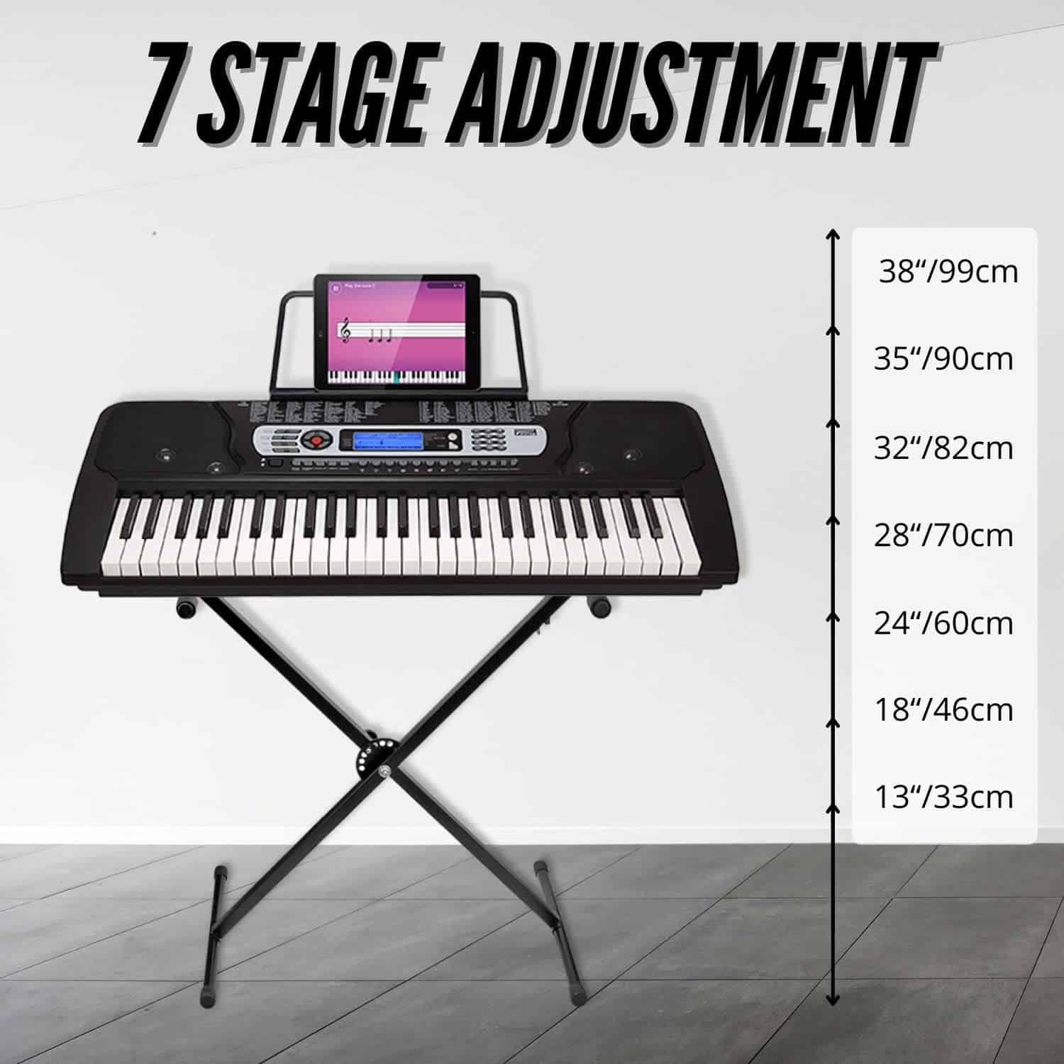 Soporte de Teclado Clásico Flexzion para Músicos Piano - Imagen 6